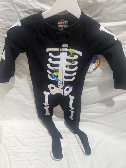 Black Skeleton PJs size 24m with footies Never worn, new with tags 24 Months