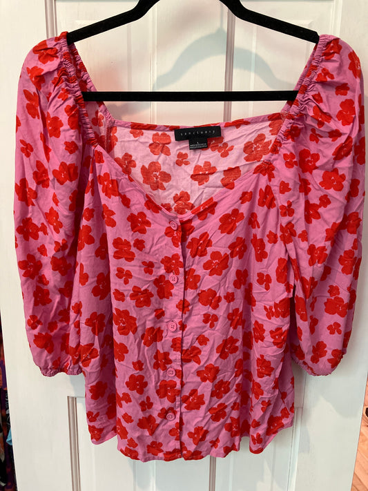 Sanctuary, size large. 3 quarter sleeve Light weight top Women's - L