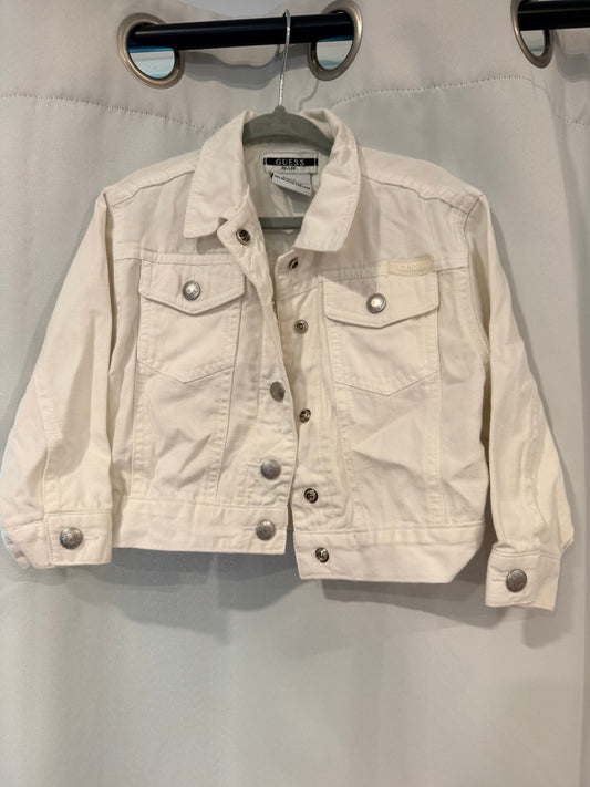 Guess jeans Girls white jean jacket with snap buttons 3T