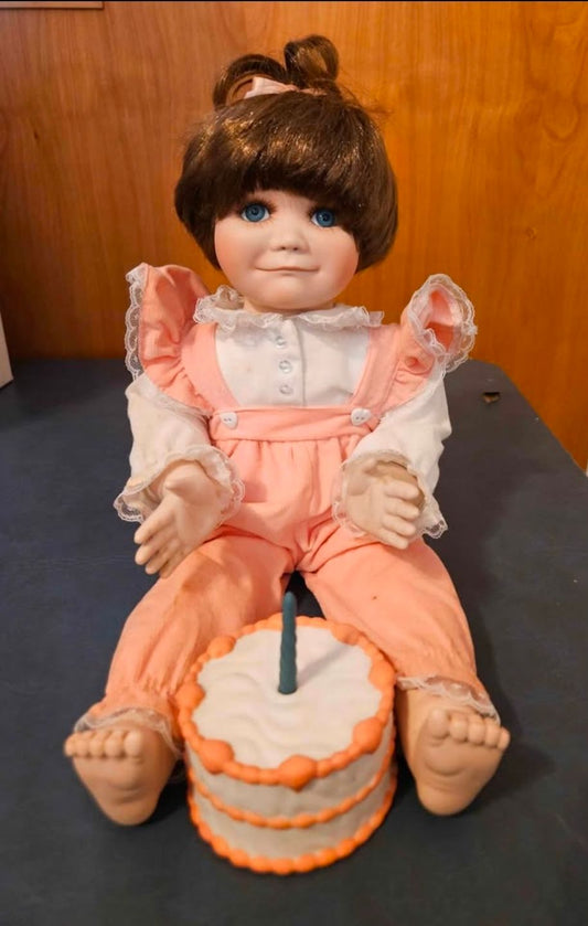 Georgetown Porcelain Doll- Patty Cake By Terri Dehetr, 1990 collection w/ papers Dolls and Accessories