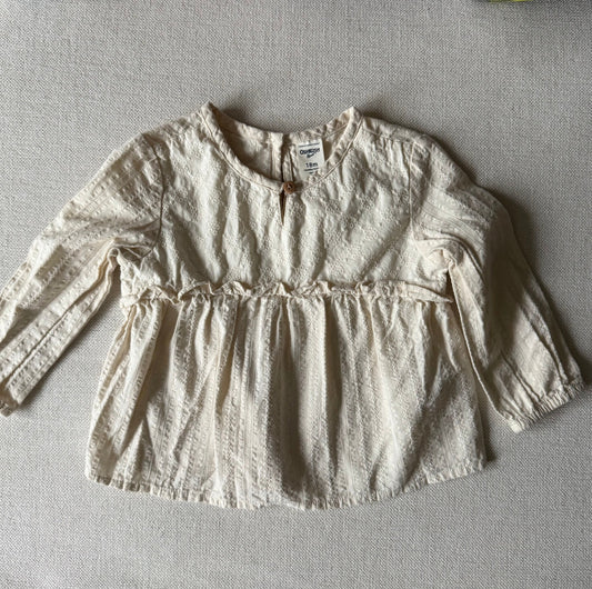 Oshkosh top VGUC off white linen top 18 Months