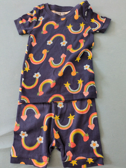 Old Navy - 12/18m NEW W/ TAGS Rainbow short 2 piece PJ set 12 Months