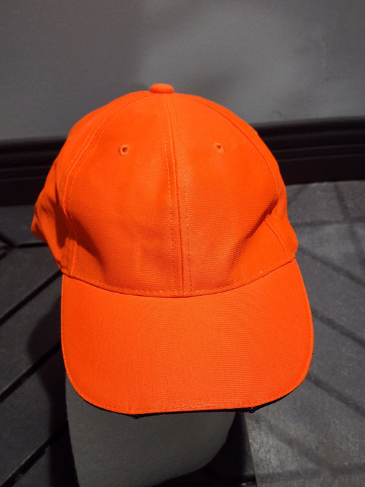 Orange Baseball Cap, Lights in Brim Adjustable Back Hat