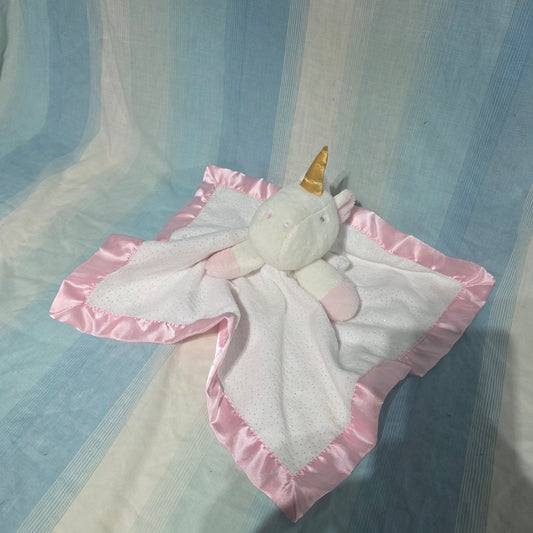 Cloud Island unicorn security blanket. Lovey blanket is approximately 14 inches by 14 inches Infant