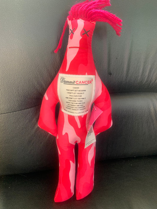Pink warrior camouflage Cancer voodoo doll NWT Miscellaneous