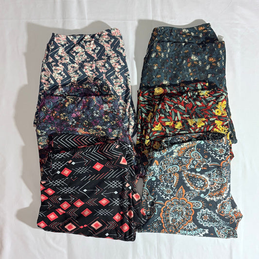 LuLaRoe 6 pairs printed leggings All size Tall & Curvy Women's - XL