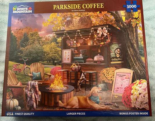 White Mountain Puzzle 1000 piece puzzle. No smoking/No pet home. Assembled once.