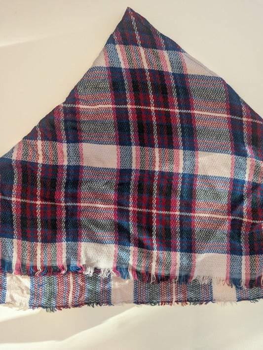 Women's Pink & Green Triangular Scarf Scarf
