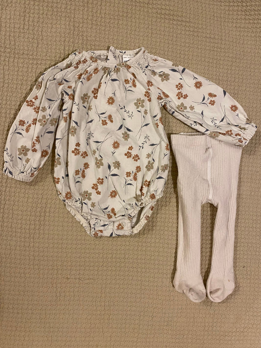 Carters Cotton long sleeve jumper with tights set 9 Months