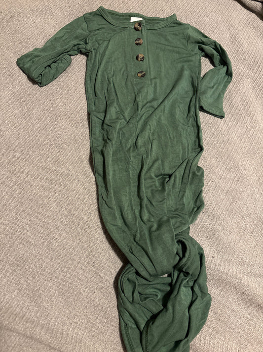 Lou Lou Lou Lou bamboo knotted gown sleeper green Newborn