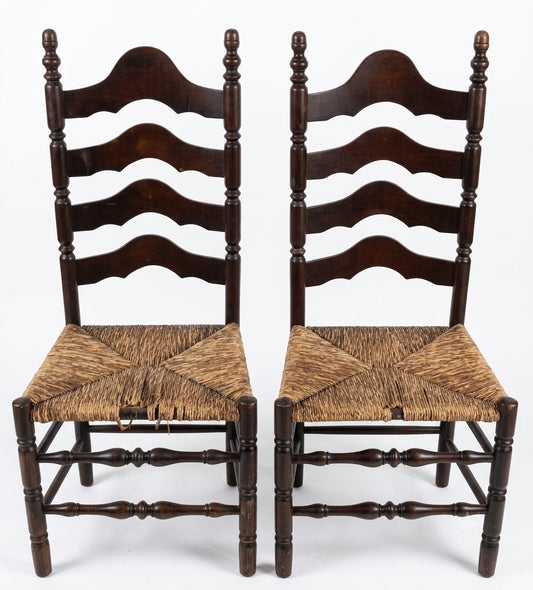 Furniture 2 French Ladder Back Chairs need refurbishing.