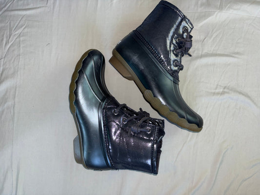 Sperry, 3y, boots Metallic blue, duck boots, worn once 3 (Big Kid)