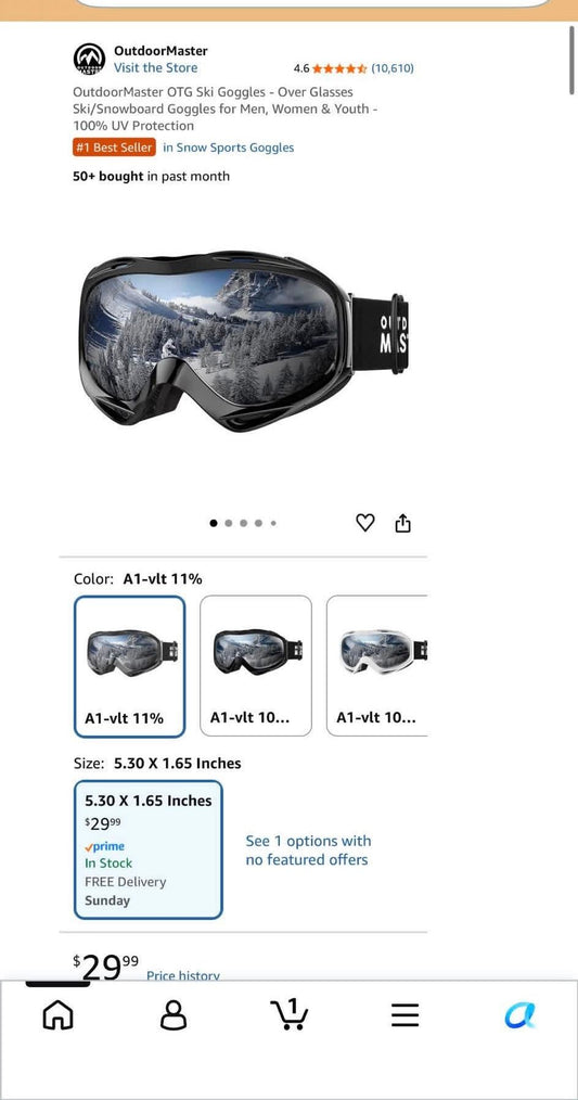 Goggles For men, woman or Youth, new in box, UV protection Snow Sports