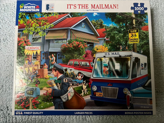 White Mountain Puzzle 1000 piece puzzle. No smoking/No pet home. Assembled once.