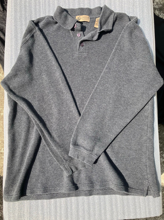 Lord & Taylor medium Heavyweight Cotton Shirt Casual Classics - Long-sleeved, collar, pullover. Dark gray Men's - M