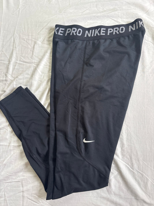 Nike Pro, size small, leggings Solid black, full length leggings Women's - S