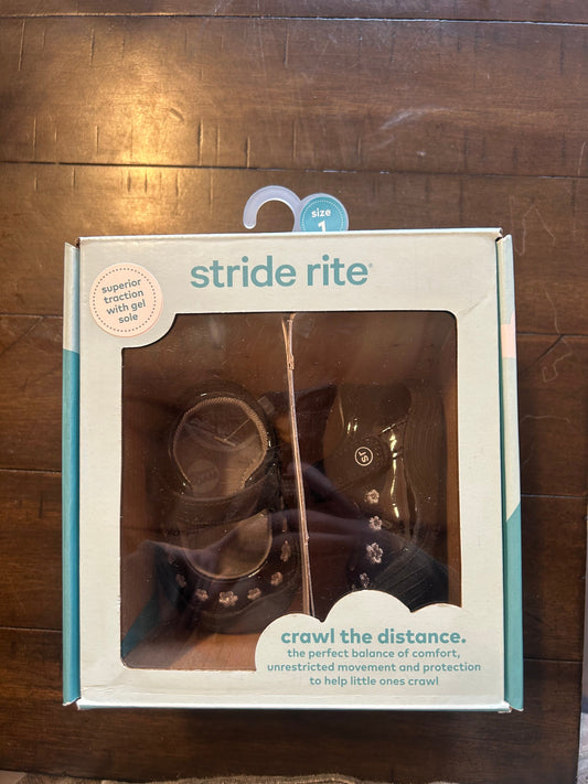 Stride Rite Black with flowers 1 (Infant Shoe)