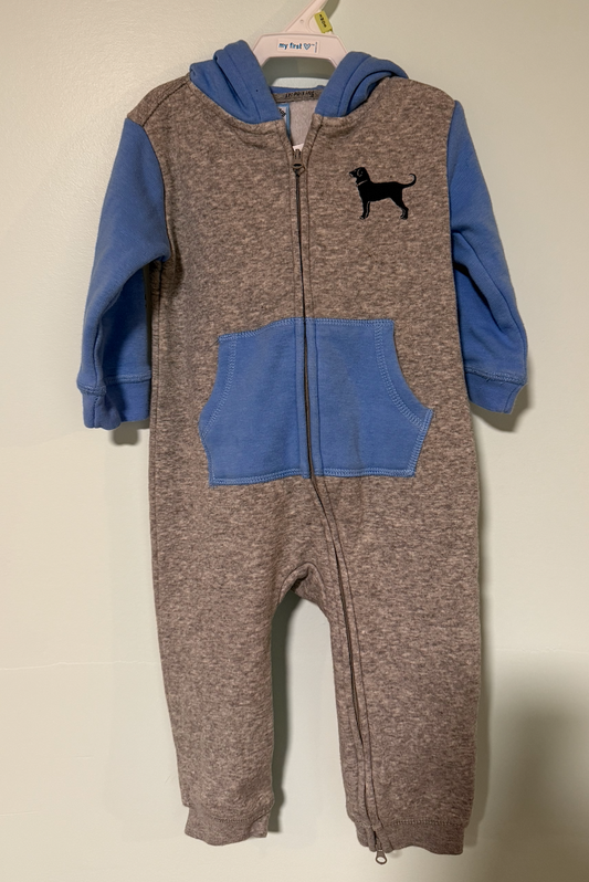 Black dog. 6-12 months. Blue and grey sweatsuit Black dog. 6-12 months. Blue and grey sweatsuit 6 Months