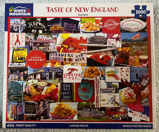 White Mountain Puzzle 1000 piece puzzle. No smoking/No pet home. Assembled once.