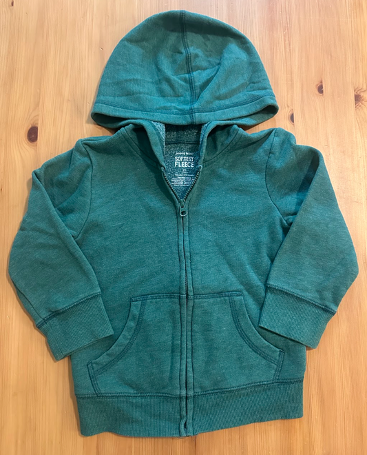 2T Jumping Beans Softest Fleece Full Zip Jacket Hooded Jade Green Sweatshirt w/ Large Pockets SOFT 2T