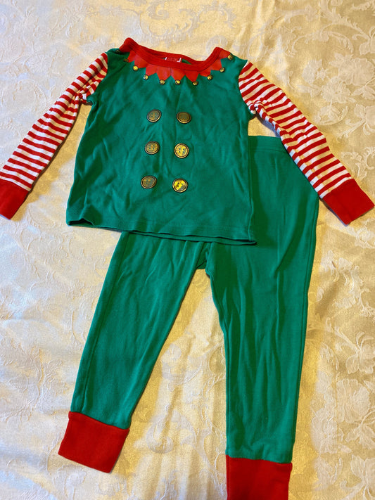 Elf holiday, 2T pajamas, pjs, long sleeve shirt and pants 2T