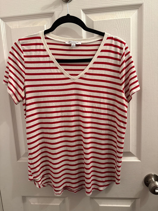 Green Envelope Cream and red striped t-shirt Women's - XL