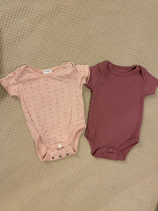 Chick Pea, Home Grown Set of 2 short sleeve onesies 3 Months