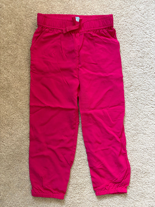 Gap, 3T, Girls light fabric pants bright pink NWOT elastic waistband and cuffs, 2 pockets 3T