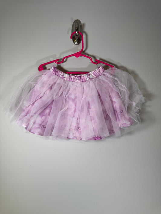 Gymboree Lavender Rose Print & White Tutu Skirt 3T