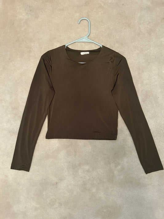 Live in the Moment Olive green long sleeve t shirt Women's - M