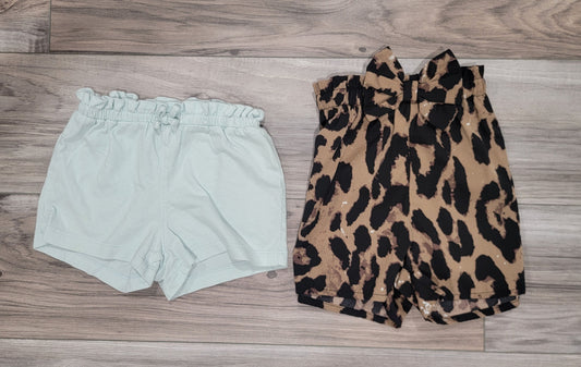 Old navy, shein 2 pack girls shorts 18-24 month cheetah w bow L blue 18 Months