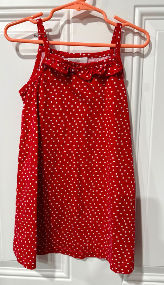 Hannah Andersson girls size 4 dress Red and white polka dot 4T/4