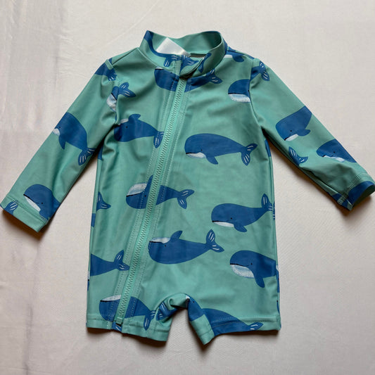 Carters one piece rashguard swimsuit whales 3 Months