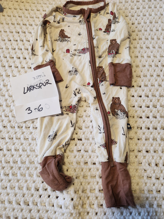 Larkspur - 3/6m Bamboo bears zippy 3 Months