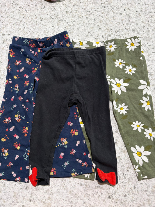 Carters and Garanimals 3 pairs of pants 18 Months