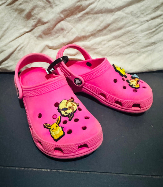 Croc Pink Crocs with Pokemon jibitz Pink Crocs with Pokemon jibitz 13 (Lil' Kid)
