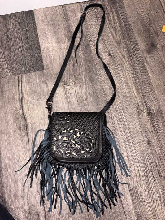 Montana West Black fringe crossbody, like new Purse