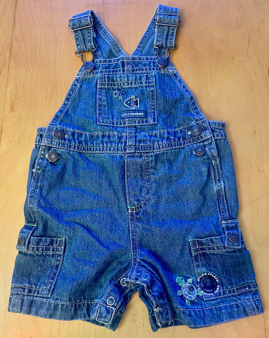 Carters Denim short overalls with turtles 9 Months
