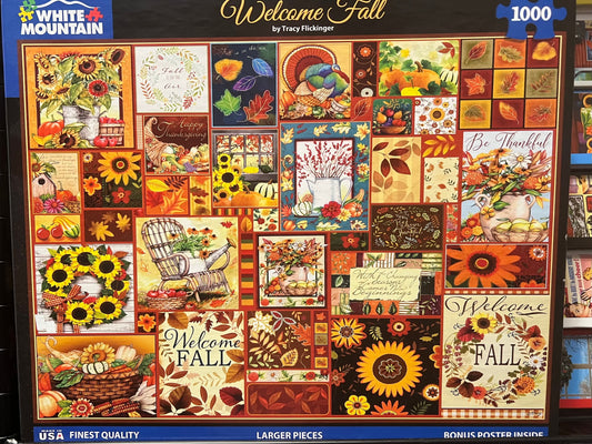 White Mountain Puzzle 1000 piece puzzle. No smoking/No pet home. Assembled once.