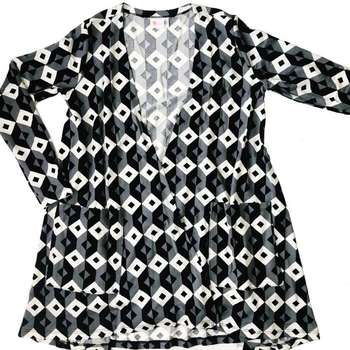 Lularoe Caroline Cardigan black grey and white print, NEW with tag Women's - S
