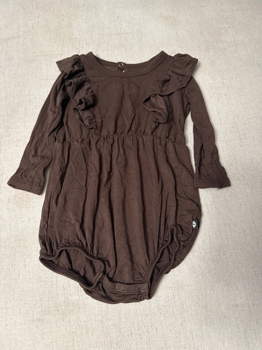 Kyte Baby VGUC brown bamboo bubble romper 6-12m 6 Months