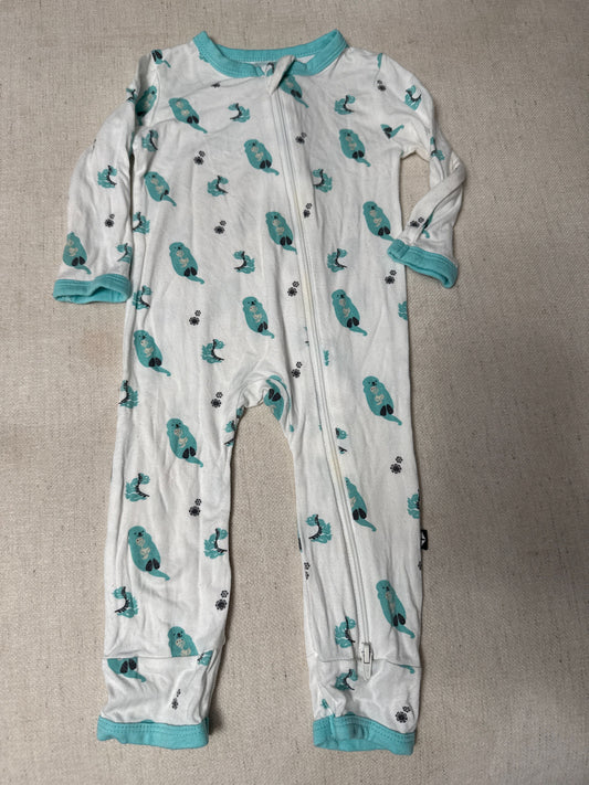 Kyte Baby GUC bamboo otter romper sleeper 3-6m 3 Months