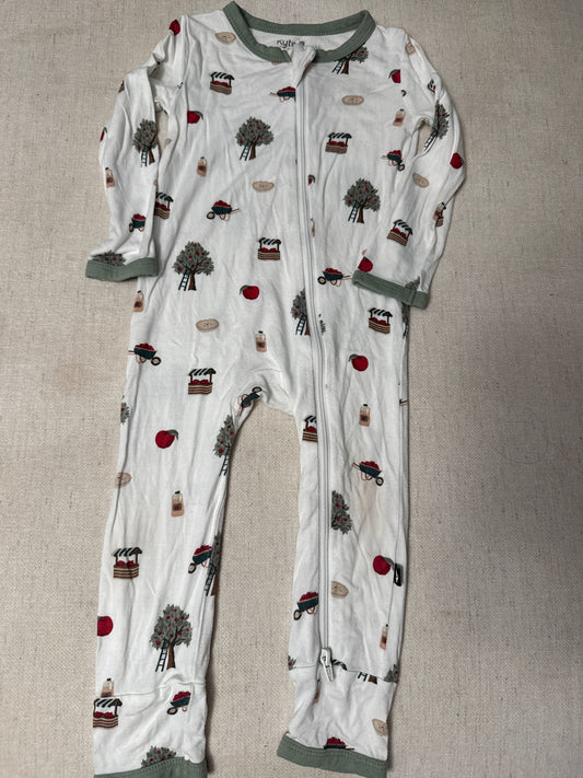 Kyte Baby Apple orchard bamboo romper sleeper 12-18m 18 Months