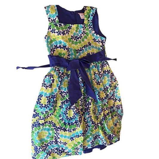 Bloome de Jeune Fille Floral Rhinestone party dress 16 cotton bow 16