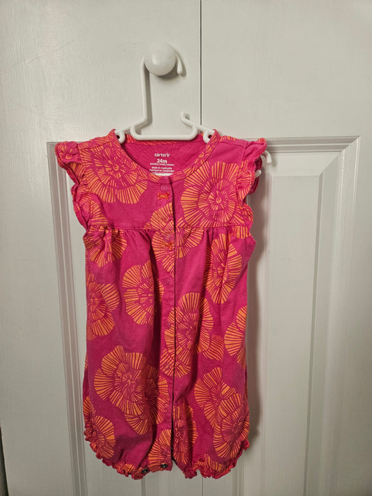 Carters Pink & Orange Romper 24 Months