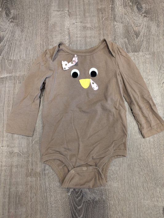 Koala Kids Turkey Onesie 18-24 months, long sleeves, brown with polka dot bow 18 Months
