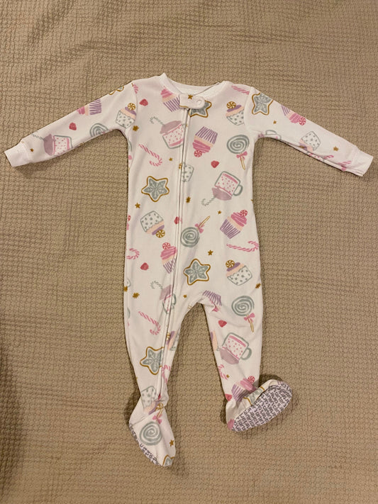 Carters Velvet footed onesie 12 Months