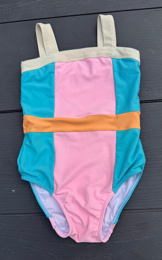 Sweet Honey 1 piece bathing suit pastel Blue pink orange cream girls summer pool 3 3T