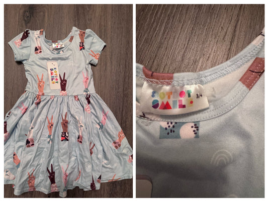 Dot Dot Smile Dot Dot Smile Peace Sign Twirl Dress 3-4y NWT 2T