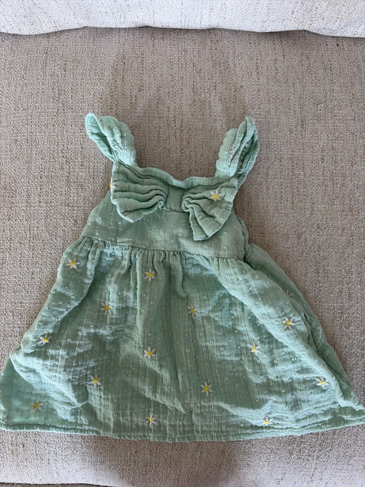 Cat and Jack 12 Month Sleeveless Dress Sea Foam Green with Flowers 12 Months